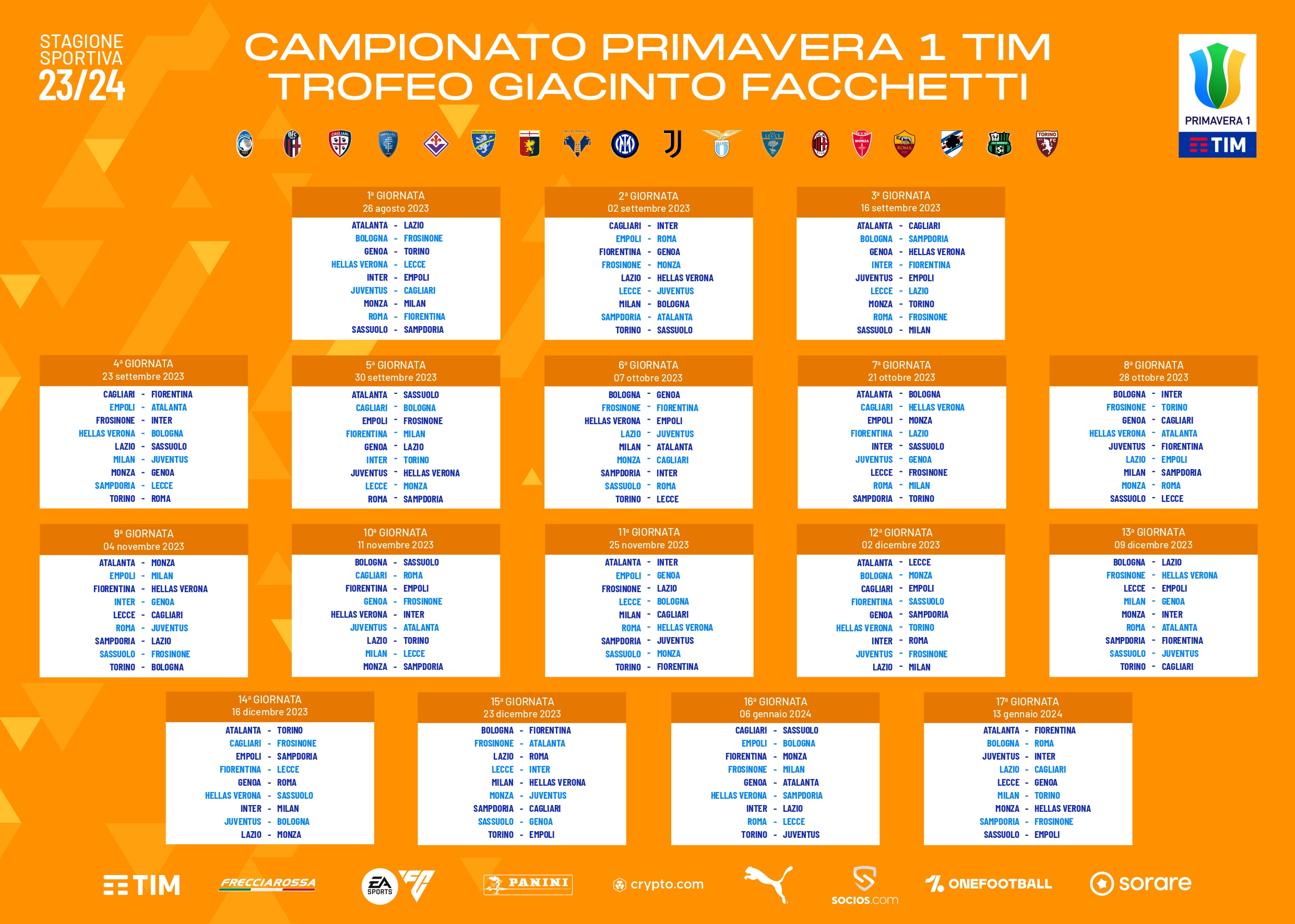 Campionato Primavera 1 2023/2024, il calendario: subito un big match per la  Fiorentina